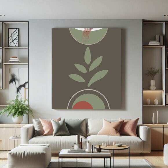 Abstract Plant Art | Modern Home Decor | Minimalist Green Print l High Quality - Picture 1 of 6